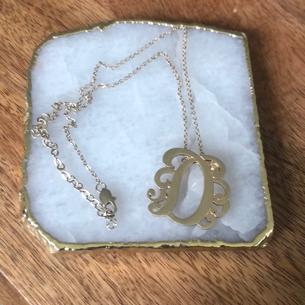 Goldtone “D” necklace